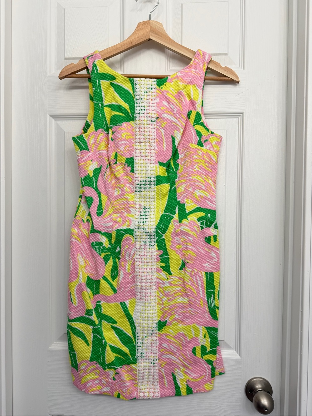 Lilly Pulitzer Pink, Green & Yellow Floral Midi Shift Dress
